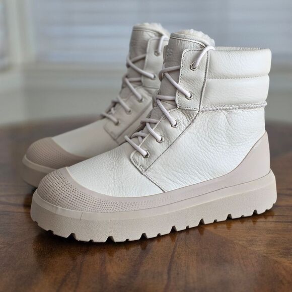 UGG Neumel High Weather Hybrid Birch White Pepper Leather Boots Men's 11 1158208 - Picture 13 of 15